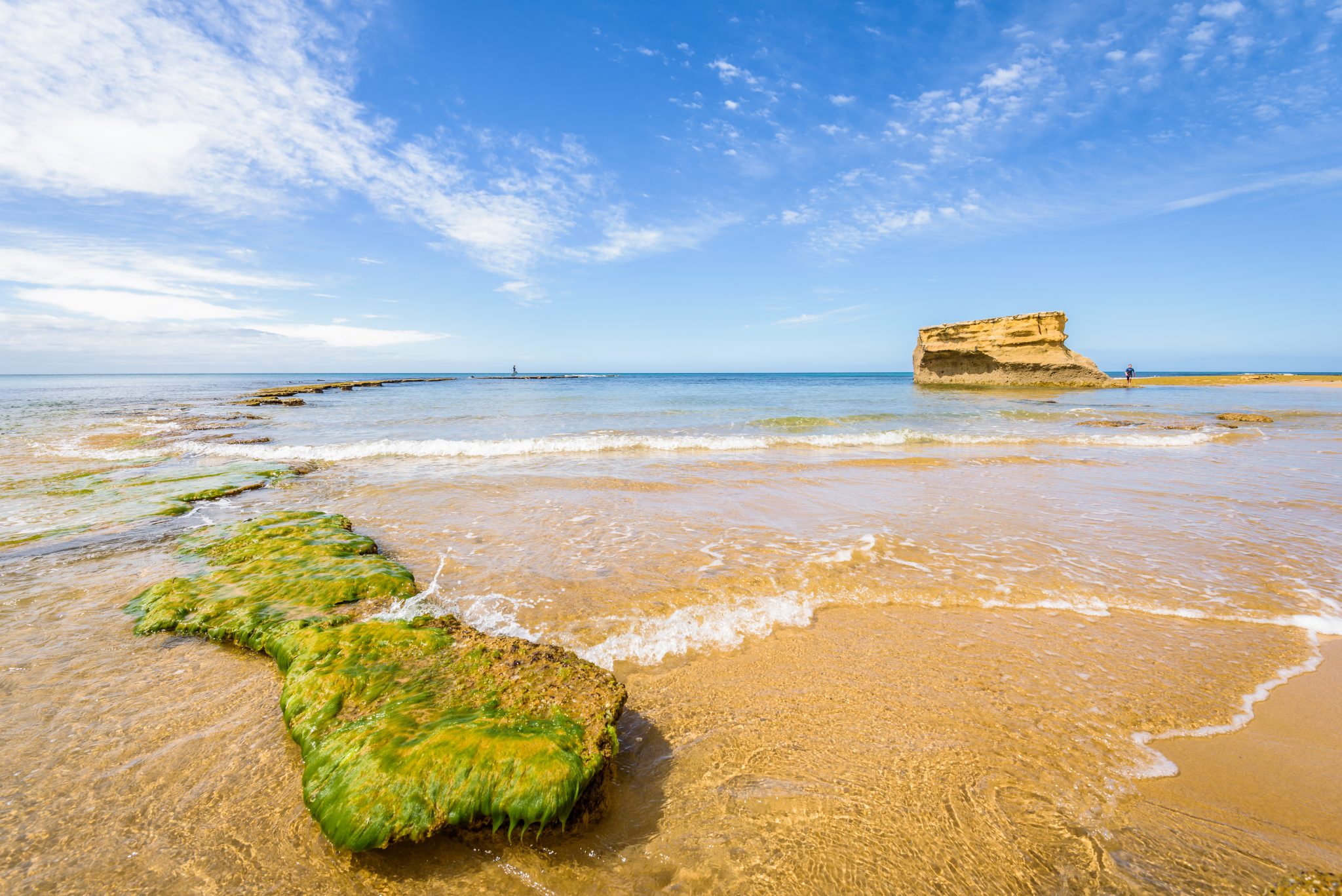 The Surf Coast beaches at low tide